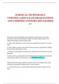 SURGICAL TECHNOLOGY  CERTIFICATION EXAM 200 QUESTIONS  AND VERIFIED ANSWERS 2024 GRADED  A+