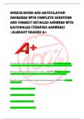 SPEECH SOUND AND ARTICULATION  DISORDERS with COMPLETE QUESTIONS  AND CORRECT DETAILED ANSWERS WITH  RATIONALES &lpar;VERIFIED ANSWERS&rpar;  &vert;ALREADY GRADED A&plus;
