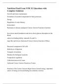 NTR 312 University Of Texas - Austin -Nutrition Final Exam NTR 312 Questions with Complete Solutions&period;