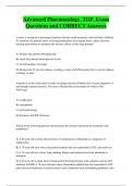 Advanced Pharmacology TOP Exam  Questions and CORRECT Answers