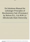 Un Solutions Manual for Lehninger Principles of Biochemistry 5ed. (Freeman,) by Nelson D.L., Cox M.M. (z-libColorado State University