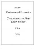 (UNISA) ECS2606 ENVIRONMENTAL ECONOMICS COMPREHENSIVE FINAL EXAM REVIEW Q & A