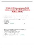 WGU C207 Pre-Assessmen Multi Choice Version Data-Driven Decision Making (PVPC)
