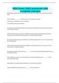 RDA Exam &vert;245&vert; questions with complete solution
