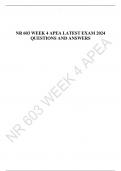 NR 603 WEEK 4 APEA LATEST EXAM 2024  QUESTIONS AND ANSWERS
