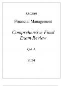 (UNISA) FAC2601 FINANCIAL MANAGEMENT COMPREHENSIVE FINAL EXAM REVIEW Q & A