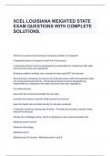 XCEL LOUISIANA WEIGHTED STATE EXAM QUESTIONS WITH COMPLETE SOLUTIONS.