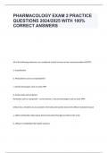Pharmacology Exam 2 Practice Questions