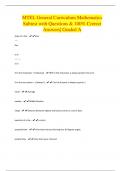 MTEL General Curriculum Mathematics Subtest with Questions & 100% Correct Answers| Graded A