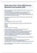 Radio Exam Part 1 Exam With Correct Questions And Answers 2024