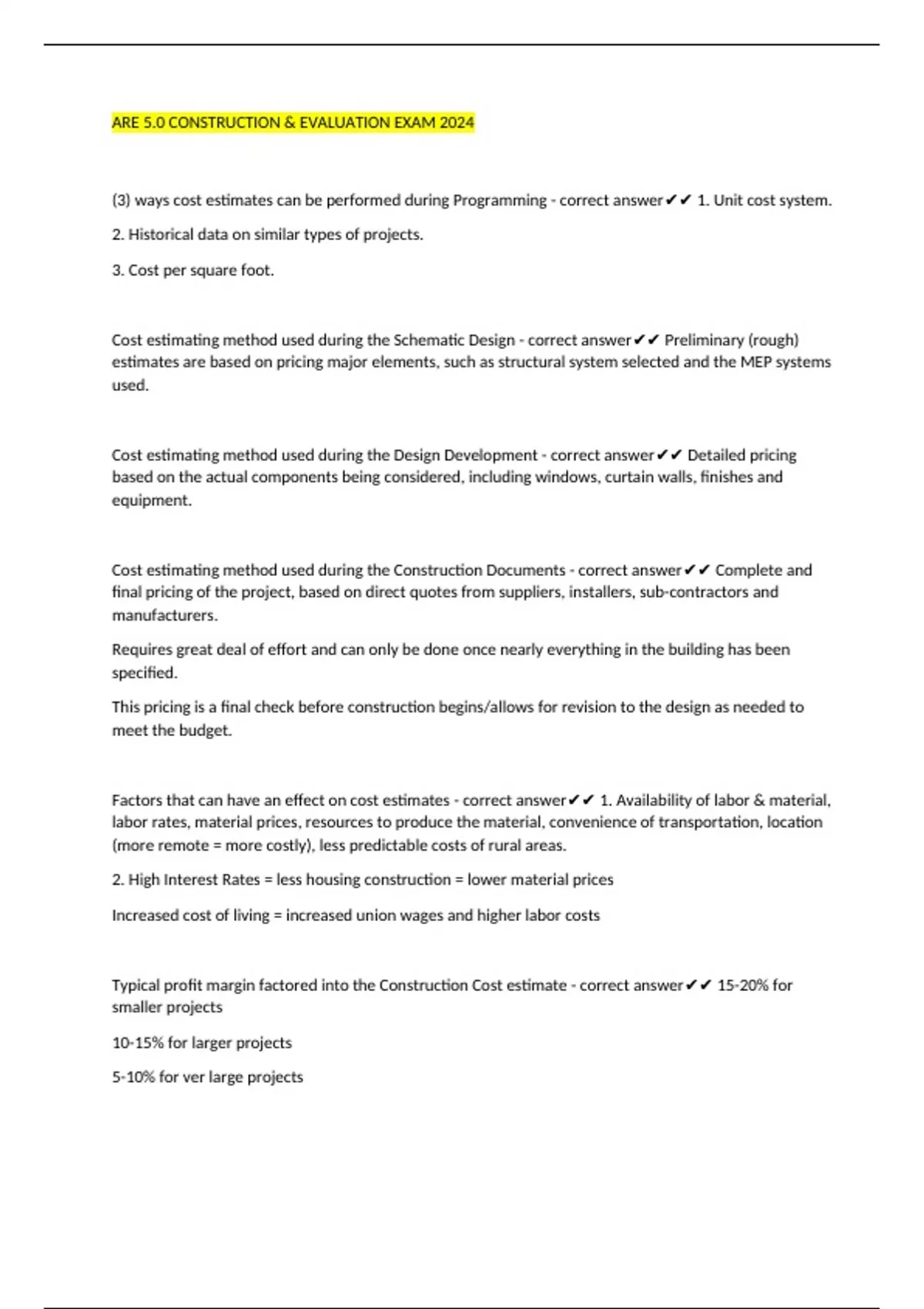 Are 5 0 Construction Evaluation Exam 2024 Are 5 0 Construction