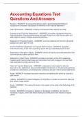 Accounting Equations Test  Questions And Answers