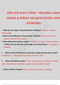 DEX IOT DAY 5 TEST - TRAUMA AND HAND & WRIST 100 QUESTIONS AND ANSWERS