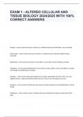 Exam 1 - Altered Cellular and Tissue Biology