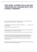 Test Bank&colon; Altered Cellular and Tissue Biology