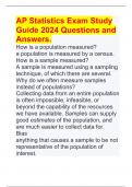 AP Statistics Exam Study Guide 2024 Questions and Answers.