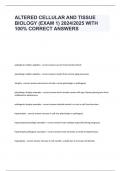 Altered Cellular and Tissue Biology &lpar;Exam 1&rpar;