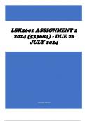 LSK2601 Assignment 2 2024 (533684) - DUE 26 July 2024