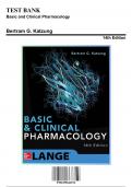 Test Bank: Basic and Clinical Pharmacology 14th Edition by Bertram G. Katzung - Ch. 1-66, 9781259641152, with Rationales