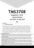 TMS3708 Assignment 2 &lpar;ANSWERS&rpar; 2024 - DISTINCTION GUARANTEED