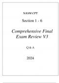 NASM CPT SECTION 1 - 6 COMPREHENSIVE FINAL EXAM REVIEW V3 Q & A 2024