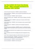 Ivy Tech APHY 101 Final Test Study Guide – With Complete Questions & Answers 100% Verified