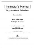 Solution Manual For Organizational Behaviour, 11th Edition by David A Buchanan Andrzej A Huczynski