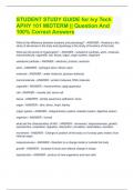 STUDENT STUDY GUIDE for Ivy Tech APHY 101 MIDTERM || Question And 100% Correct Answers 