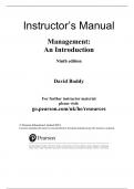 Solution Manual For Management An Introduction, 9th Edition by David Boddy