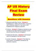 AP US History Final Exam Review  Questions with Answers