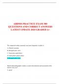 ARDMS PRACTICE EXAM 300  QUESTIONS AND CORRECT ANSWERS  LATEST UPDATE 2024 GRADED A+