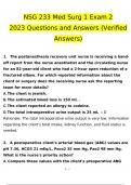 NSG 233 Med Surg 1 Exam22024 Expected Questions and Answers (Verified by Expert)