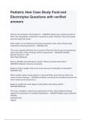 Pediatric Hesi Case Study Fluid and Electrolytes Questions with verified answers