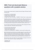 HESI Fluid and electrolyte Balance questions with complete solution