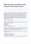 HESI Case Study&lowbar; Fluid Balance Test questions with complete solution