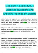 Med Surg 4 Exam 22024 Expected Questions and Answers (Verified by Expert)