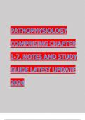 PATHOPHYSIOLOGY COMPRISING CHAPTER 1-7, NOTES AND STUDY GUIDE LATEST UPDATE 2024