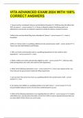 VITA ADVANCED EXAM 2024 WITH 100&percnt;  CORRECT ANSWERS