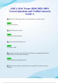AMCA MAC Exam (2024/ 2025) 100% Correct Questions and Verified Answers| Grade A