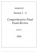 NASM CES SECTION 1 - 4 COMPREHENSIVE FINAL EXAM REVIEW Q & A 2024.