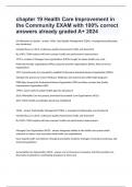 chapter 19 Health Care Improvement in the Community EXAM with 100&percnt; correct answers