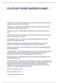 ITS STUDY GUIDE QUIZZES & ANS&excl;&excl;