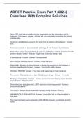 ABRET Practice Exam Part 1 &lpar;2024&rpar; Questions With Complete Solutions&period;