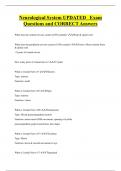 Neurological System UPDATED Exam  Questions and CORRECT Answers