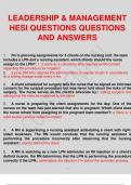 LEADERSHIP & MANAGEMENT HESI QUESTIONS AND ANSWERS