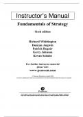 Solution Manual For Fundamentals of Strategy, 6th Edition by Richard Whittington Duncan Angwin Patrick Regnér Gerry Johnson Kevan Scholes