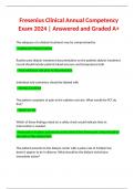 BUNDLE for Fresenius Clinical Annual Exam Questions 2024 Answered and Graded A&plus;