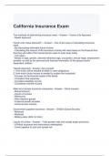 California Insurance Exam with complete solutions