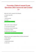 Fresenius Clinical Annual Exam Questions 2024 Answered and Graded A+