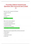 Fresenius Clinical Annual Exam Questions 2024 Answered and Graded A&plus;